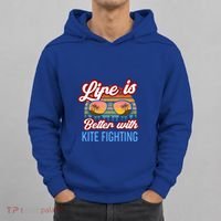 Retro Sunset Slogan / Life Is Better With Kite Fighting! Gift Hoodie thumb 0