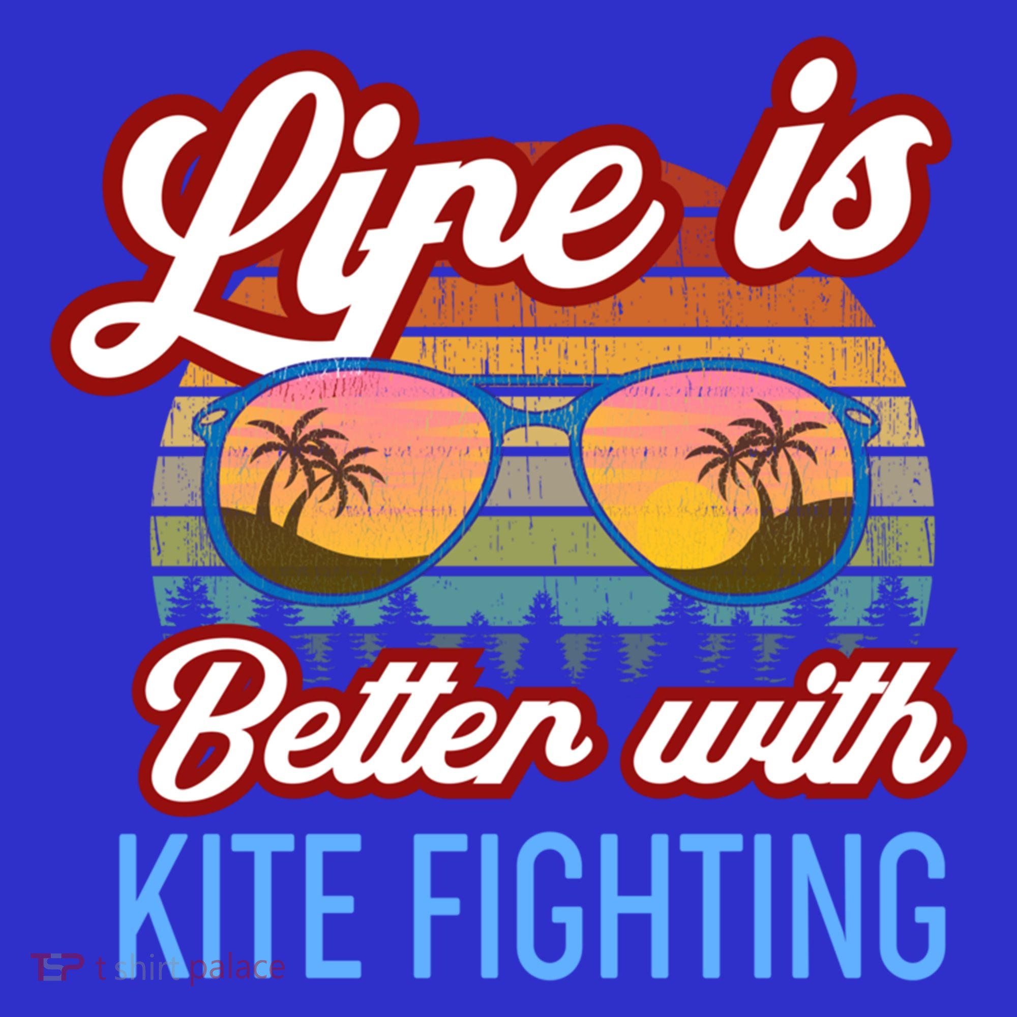 Retro Sunset Slogan / Life Is Better With Kite Fighting! Gift Sweatshirt