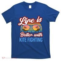 Retro Sunset Slogan / Life Is Better With Kite Fighting! Gift T-Shirt thumb 0