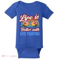 Retro Sunset Slogan / Life Is Better With Kite Fighting! Gift Baby Bodysuit thumb 0
