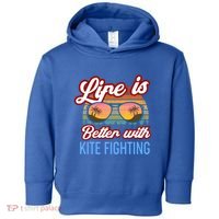 Retro Sunset Slogan / Life Is Better With Kite Fighting! Gift Toddler Hoodie thumb 0