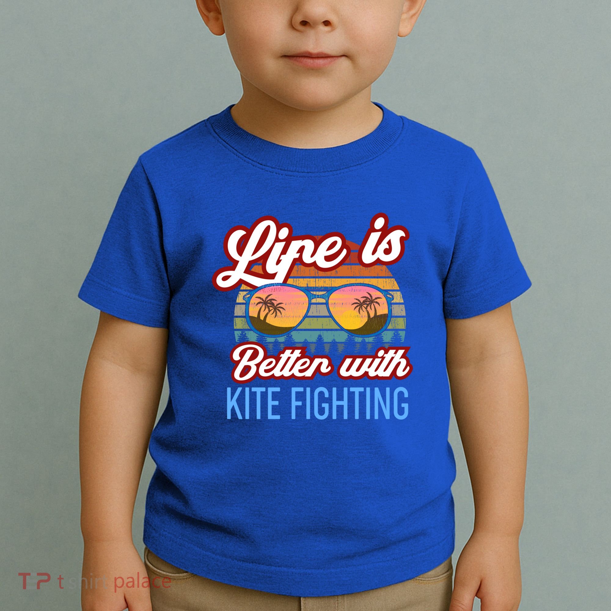 Retro Sunset Slogan / Life Is Better With Kite Fighting! Gift Toddler T-Shirt