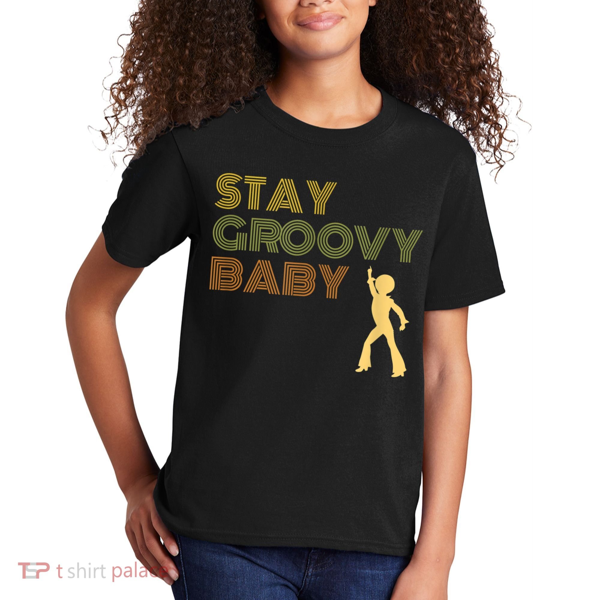 Retro Seventies Stay Groovy Baby Disco Dancing Kids T-Shirt
