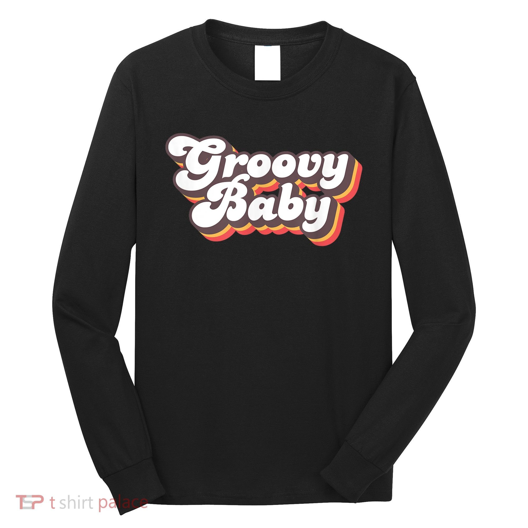 Retro Seventies Style Groovy Baby 70s Fancy Dress Long Sleeve Shirt