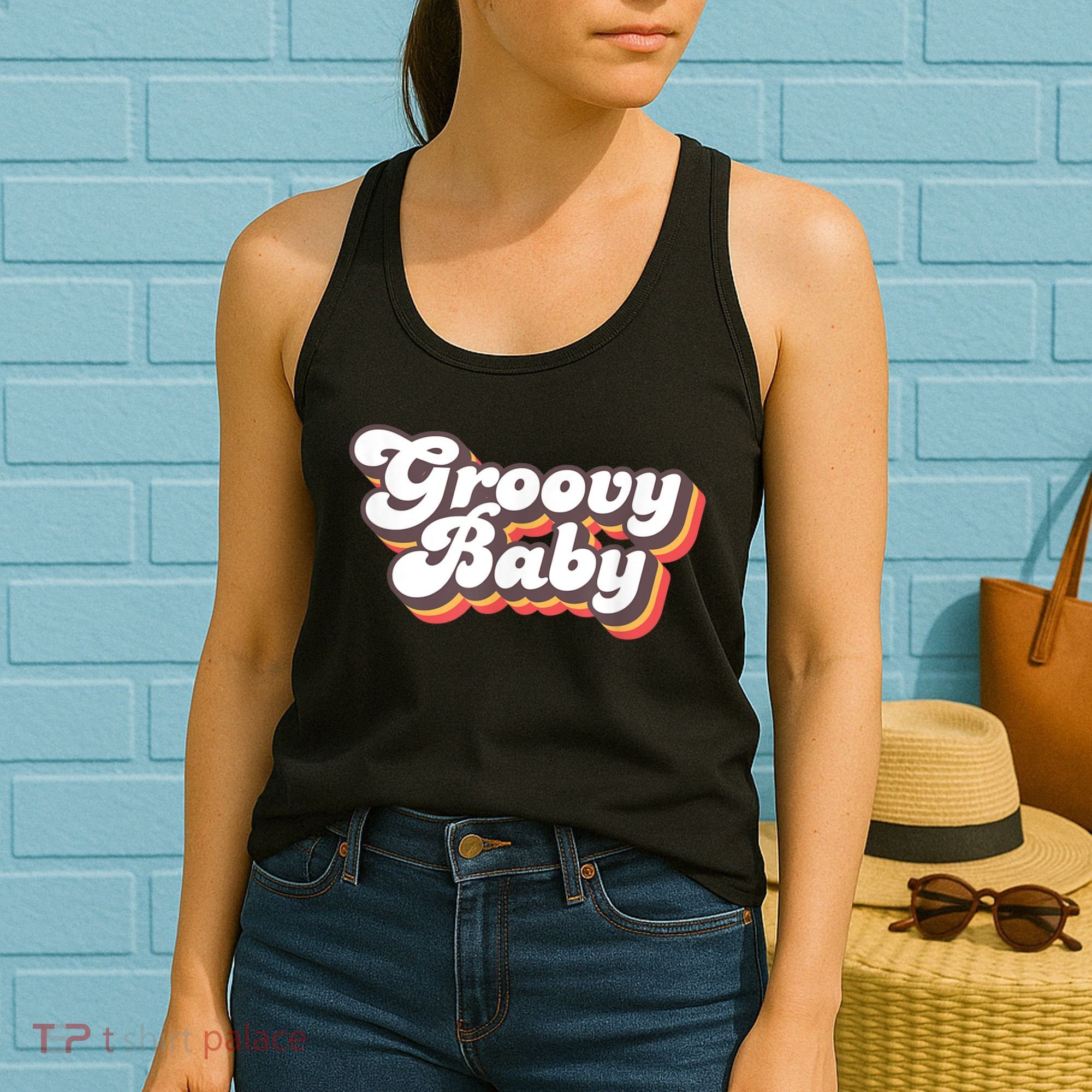 Retro Seventies Style Groovy Baby 70s Fancy Dress Women's Tank Top