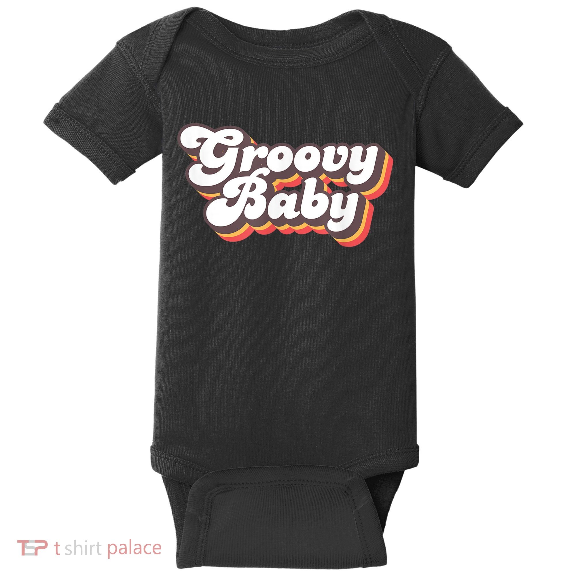 Retro Seventies Style Groovy Baby 70s Fancy Dress Baby Bodysuit