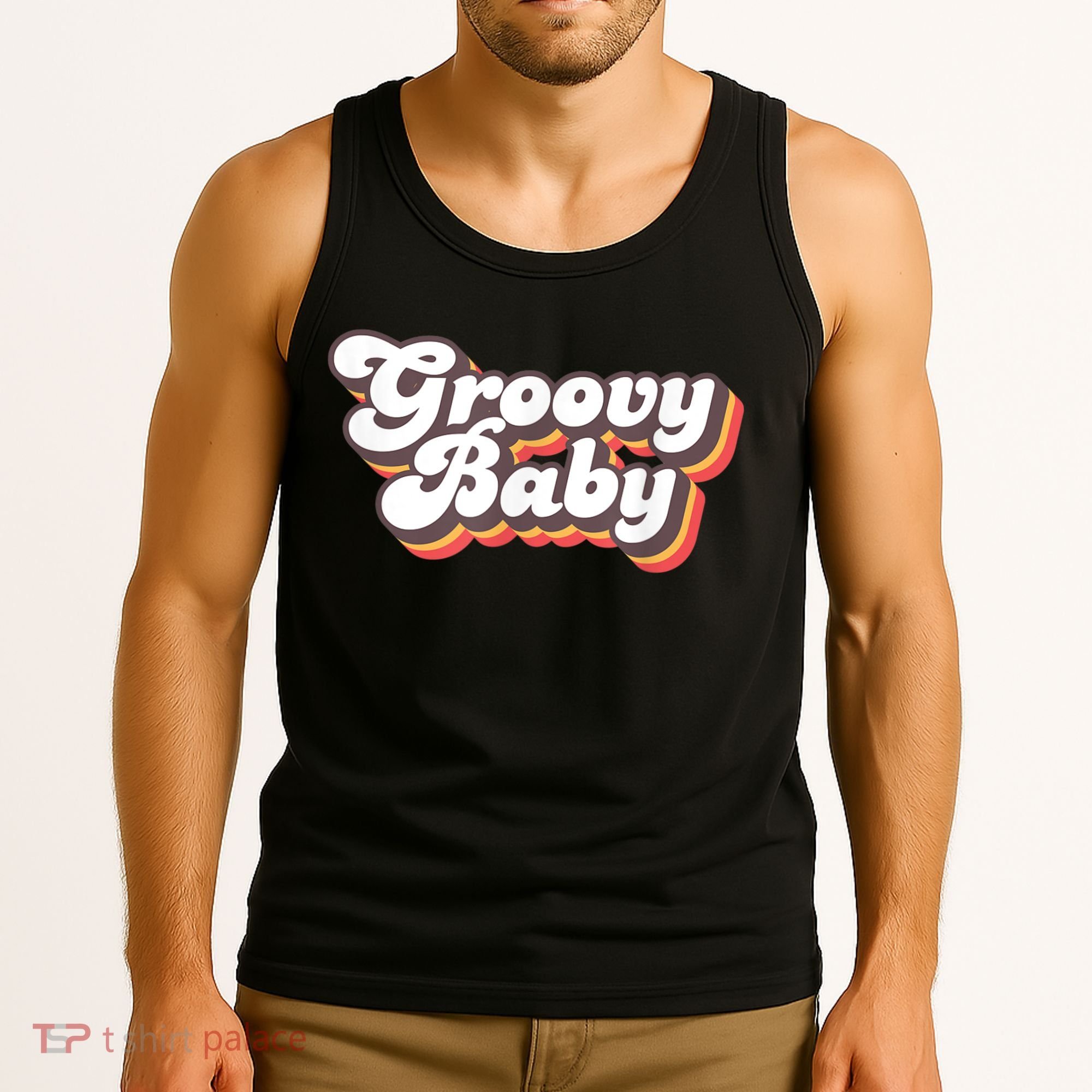Retro Seventies Style Groovy Baby 70s Fancy Dress Tank Top