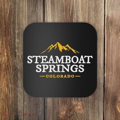 Retro Steamboat Springs Souvenir Mountain Colorado Coaster