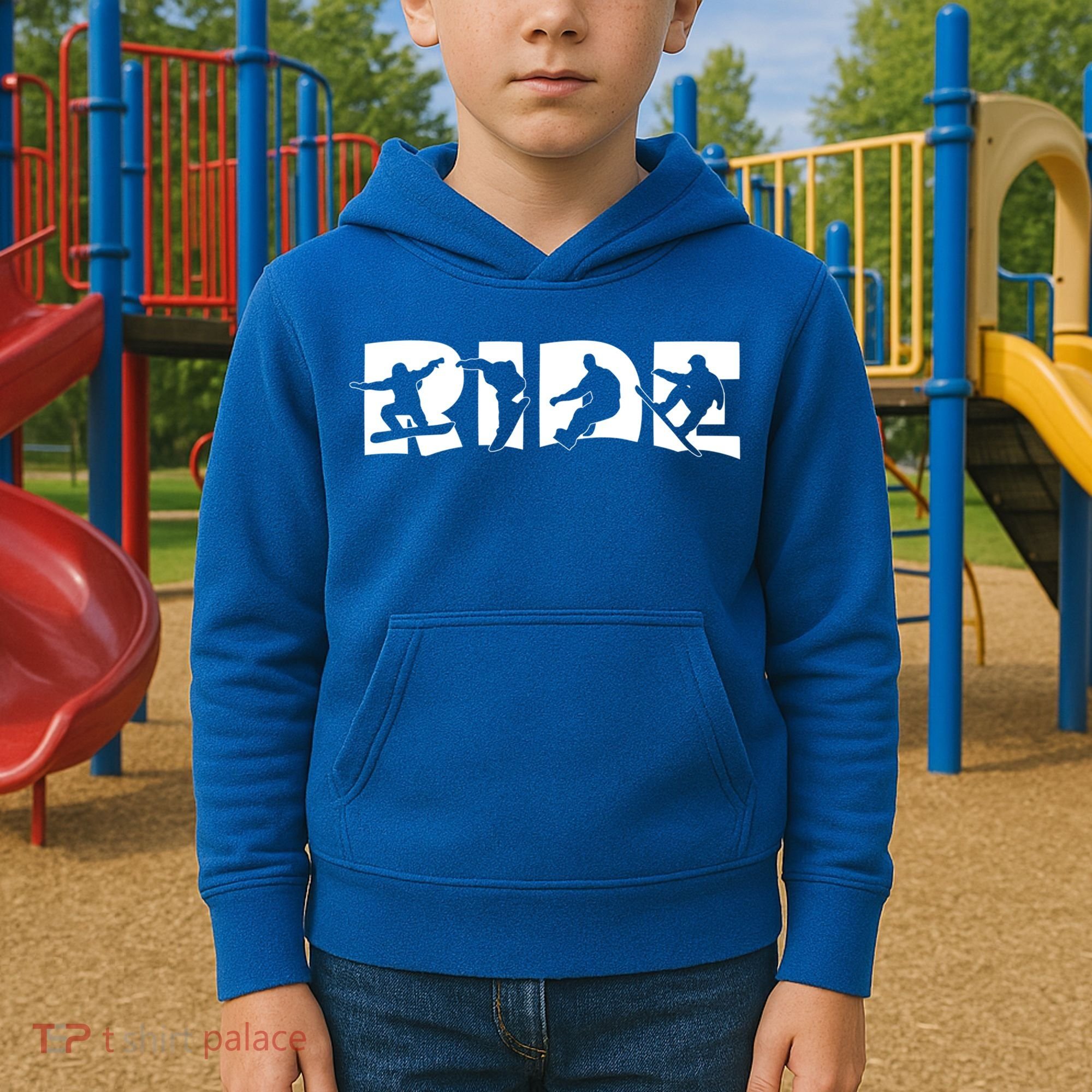 Ride Snowboard Snowboarder Gift Christmas Snowboarding Gift Kids Hoodie