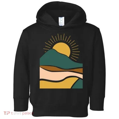 Retro Sunset Summer Graphic Design Toddler Hoodie