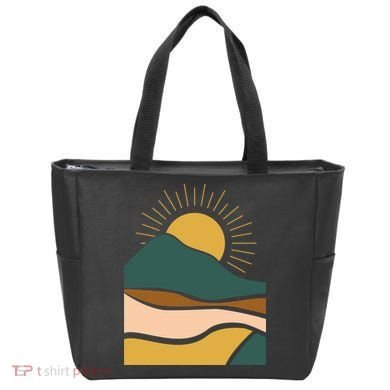 Retro Sunset Summer Graphic Design Tote Bag