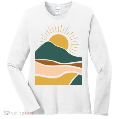 Retro Sunset Summer Graphic Design Women's Long Sleeve Shirt