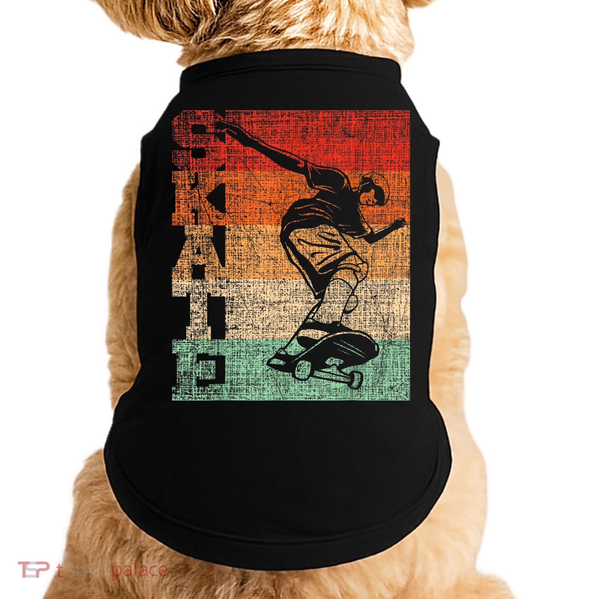 Retro Skate Skateboarder Skateboard Skateboarding Skater Doggie Tank
