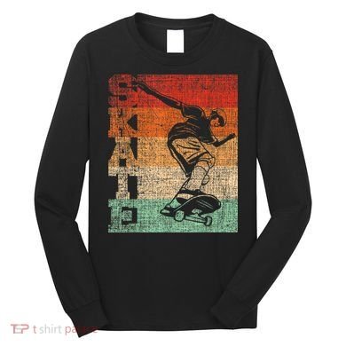 Retro Skate Skateboarder Skateboard Skateboarding Skater Long Sleeve Shirt