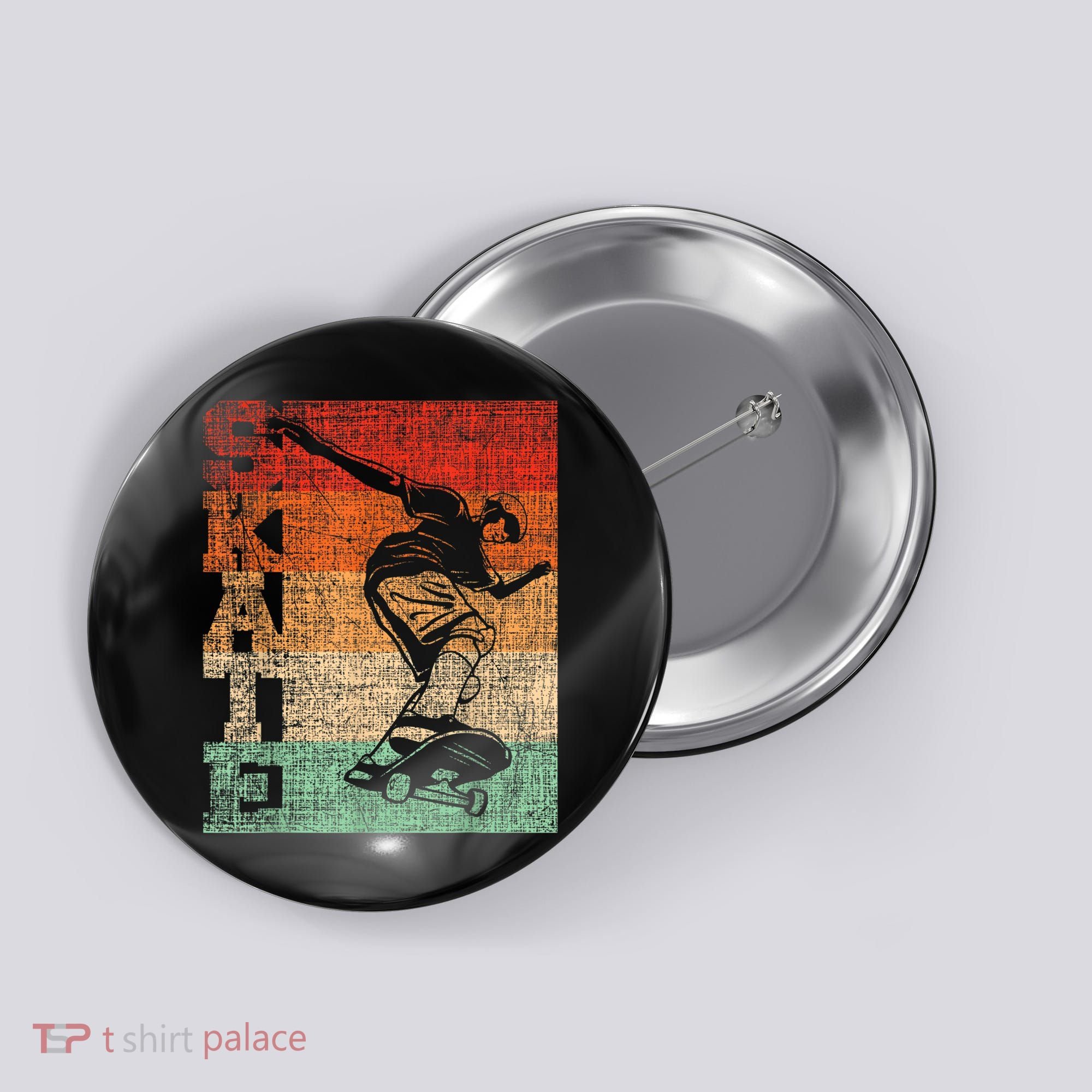 Retro Skate Skateboarder Skateboard Skateboarding Skater Button