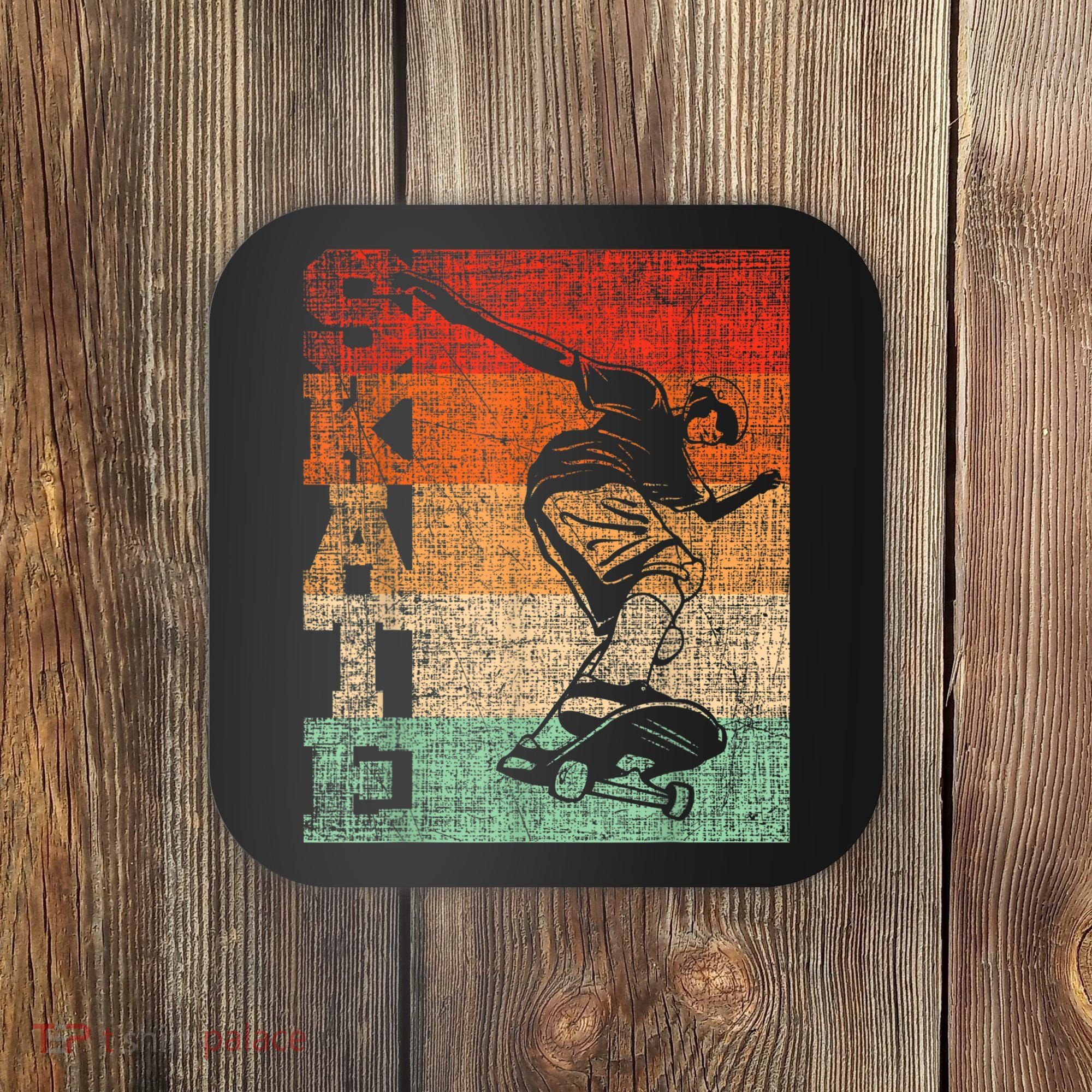 Retro Skate Skateboarder Skateboard Skateboarding Skater Coaster