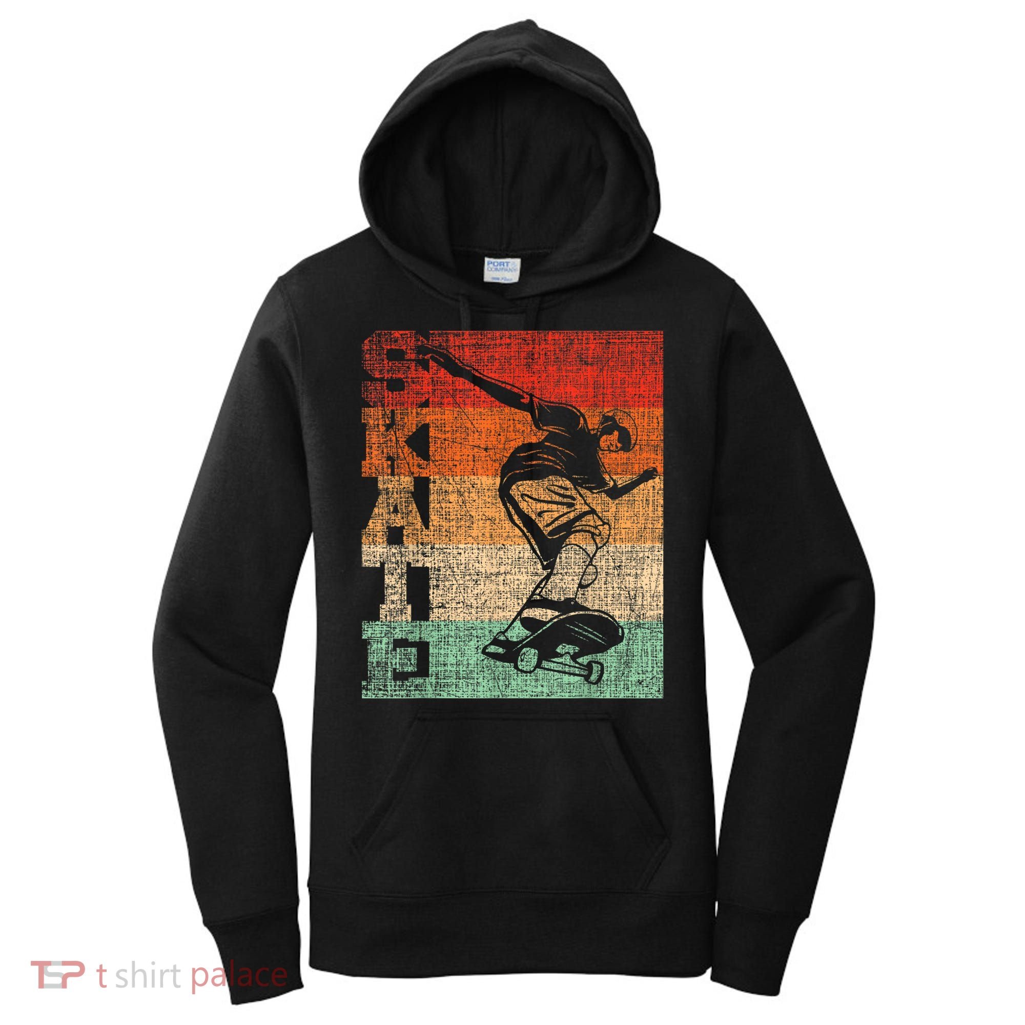 Retro Skate Skateboarder Skateboard Skateboarding Skater Women's Hoodie
