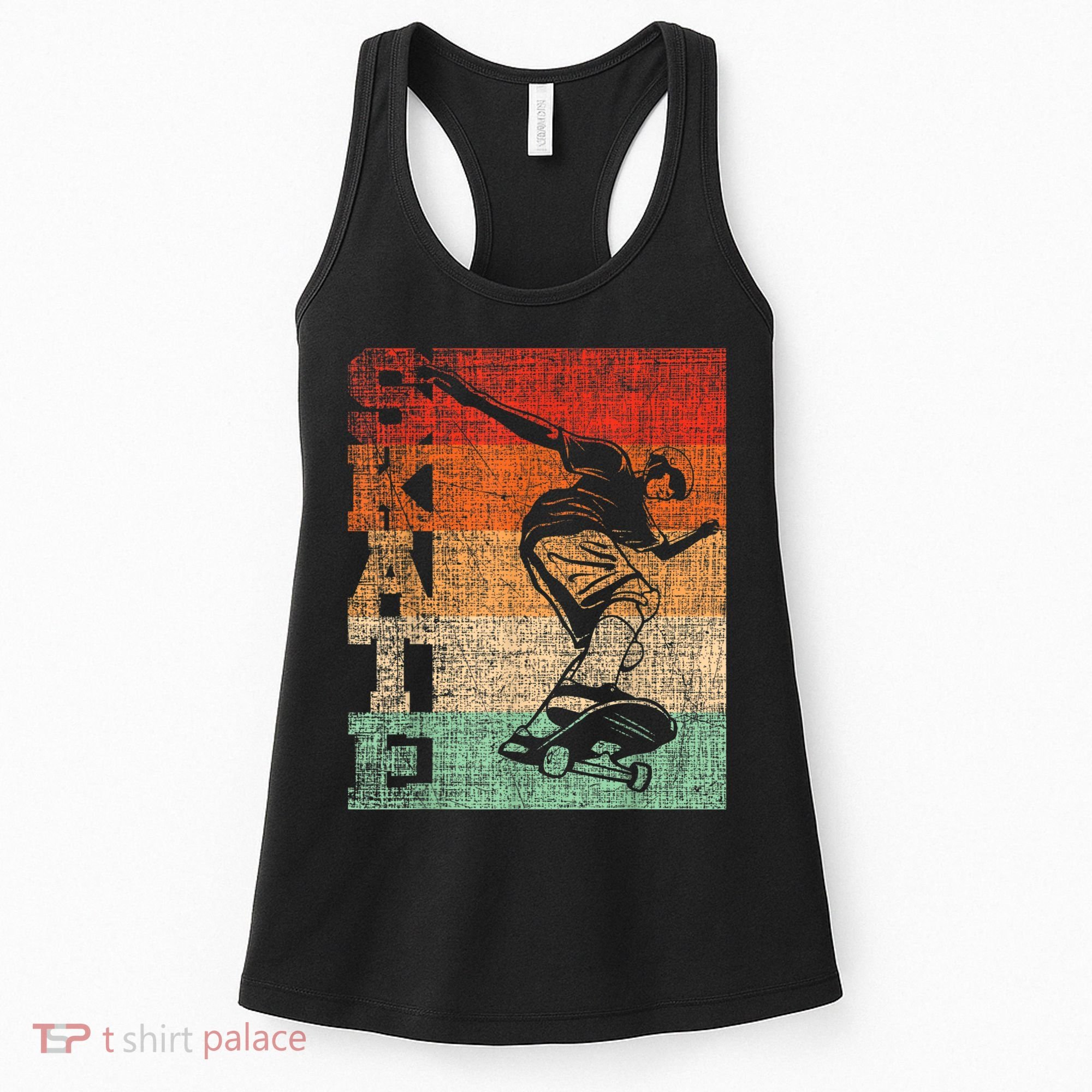 Retro Skate Skateboarder Skateboard Skateboarding Skater Women's Tank Top