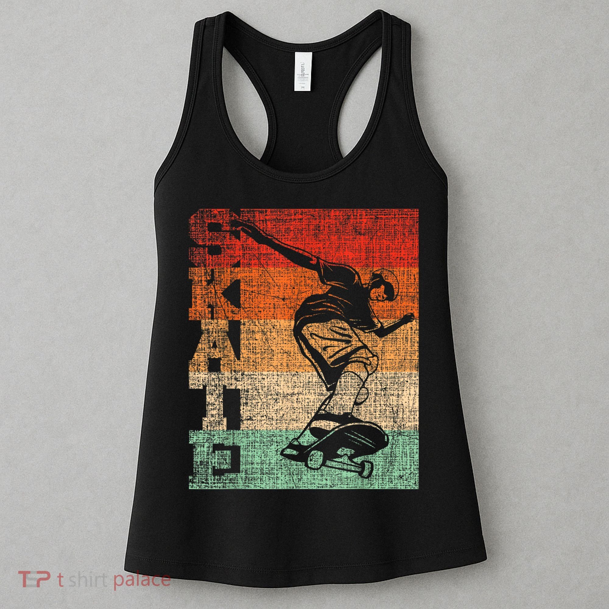 Retro Skate Skateboarder Skateboard Skateboarding Skater Women's Tank Top