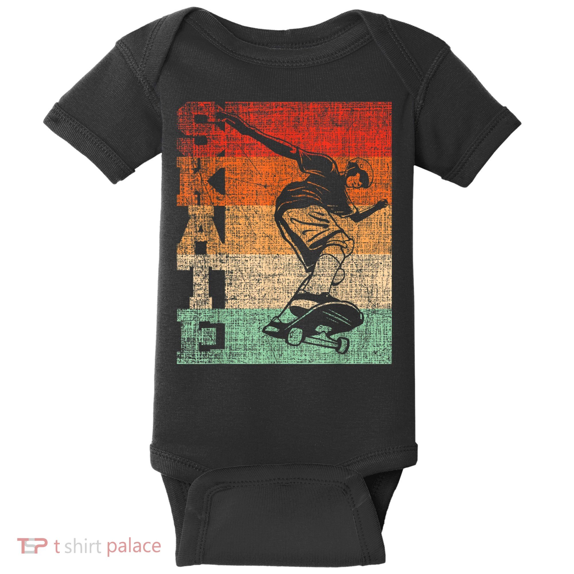 Retro Skate Skateboarder Skateboard Skateboarding Skater Baby Bodysuit