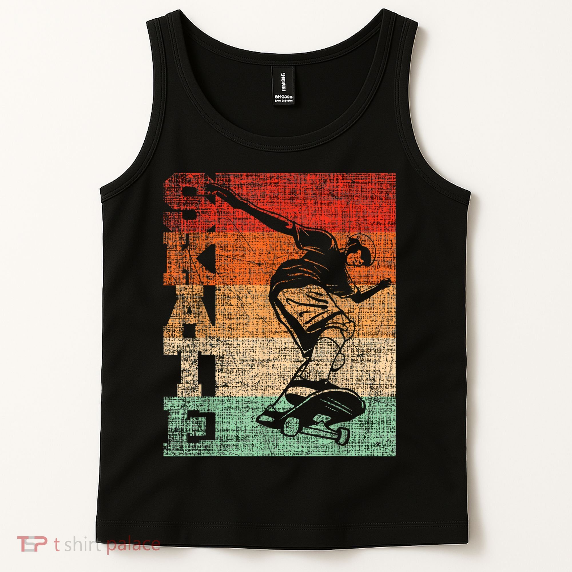 Retro Skate Skateboarder Skateboard Skateboarding Skater Tank Top