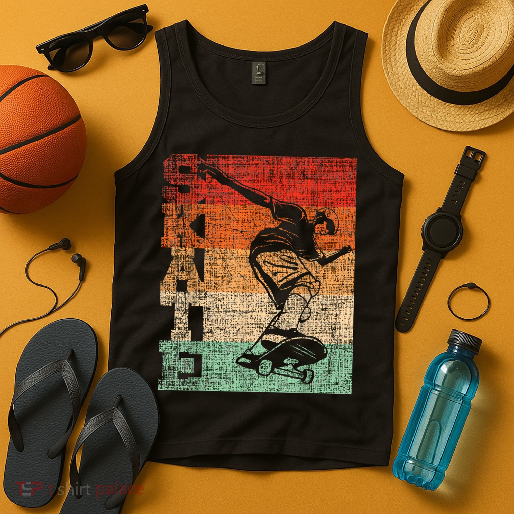 Retro Skate Skateboarder Skateboard Skateboarding Skater Tank Top