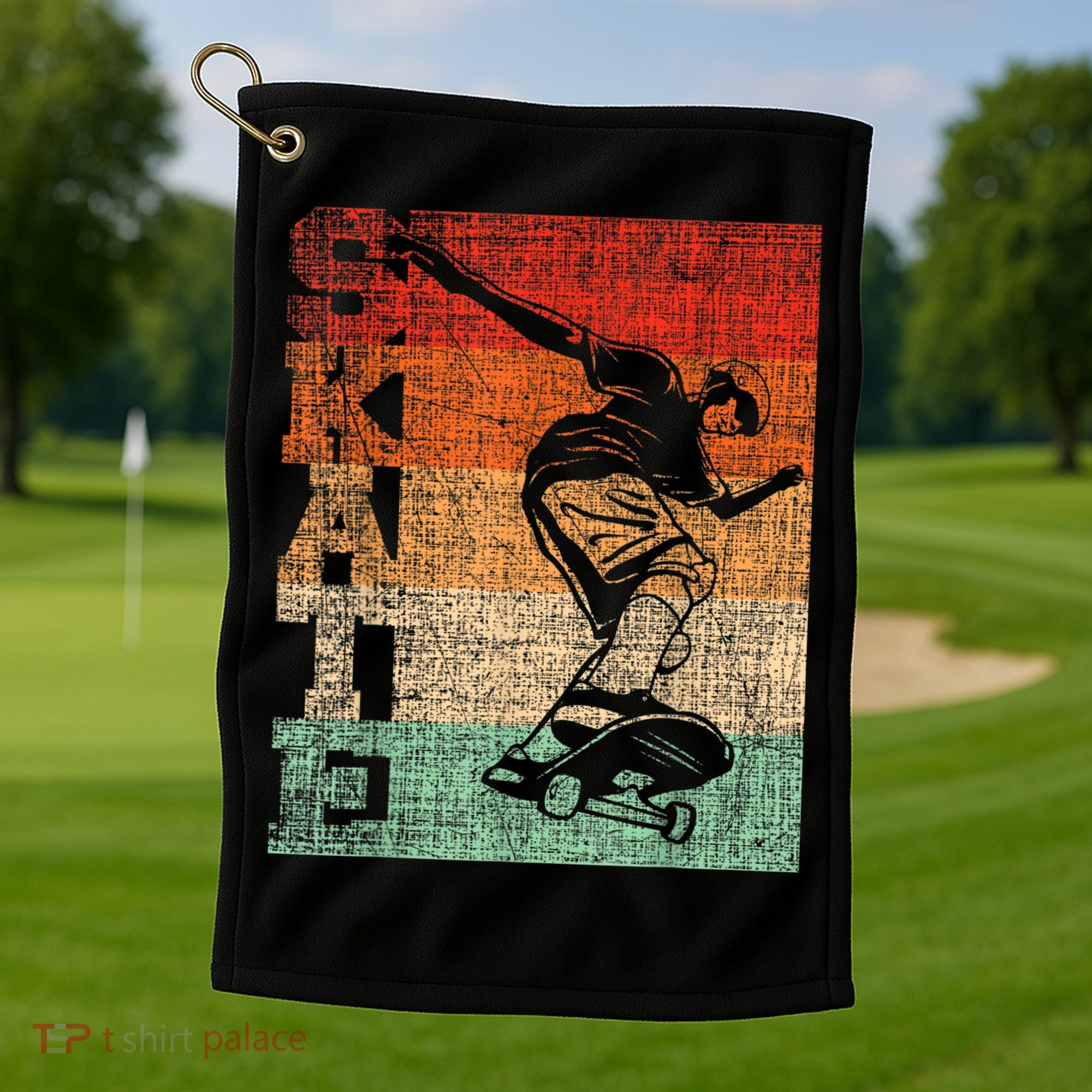 Retro Skate Skateboarder Skateboard Skateboarding Skater Golf Towel