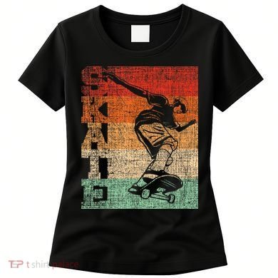 Retro Skate Skateboarder Skateboard Skateboarding Skater Women's T-Shirt