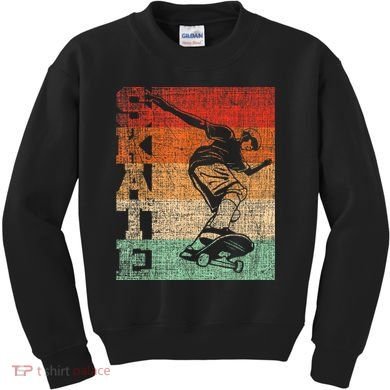 Retro Skate Skateboarder Skateboard Skateboarding Skater Kids Sweatshirt