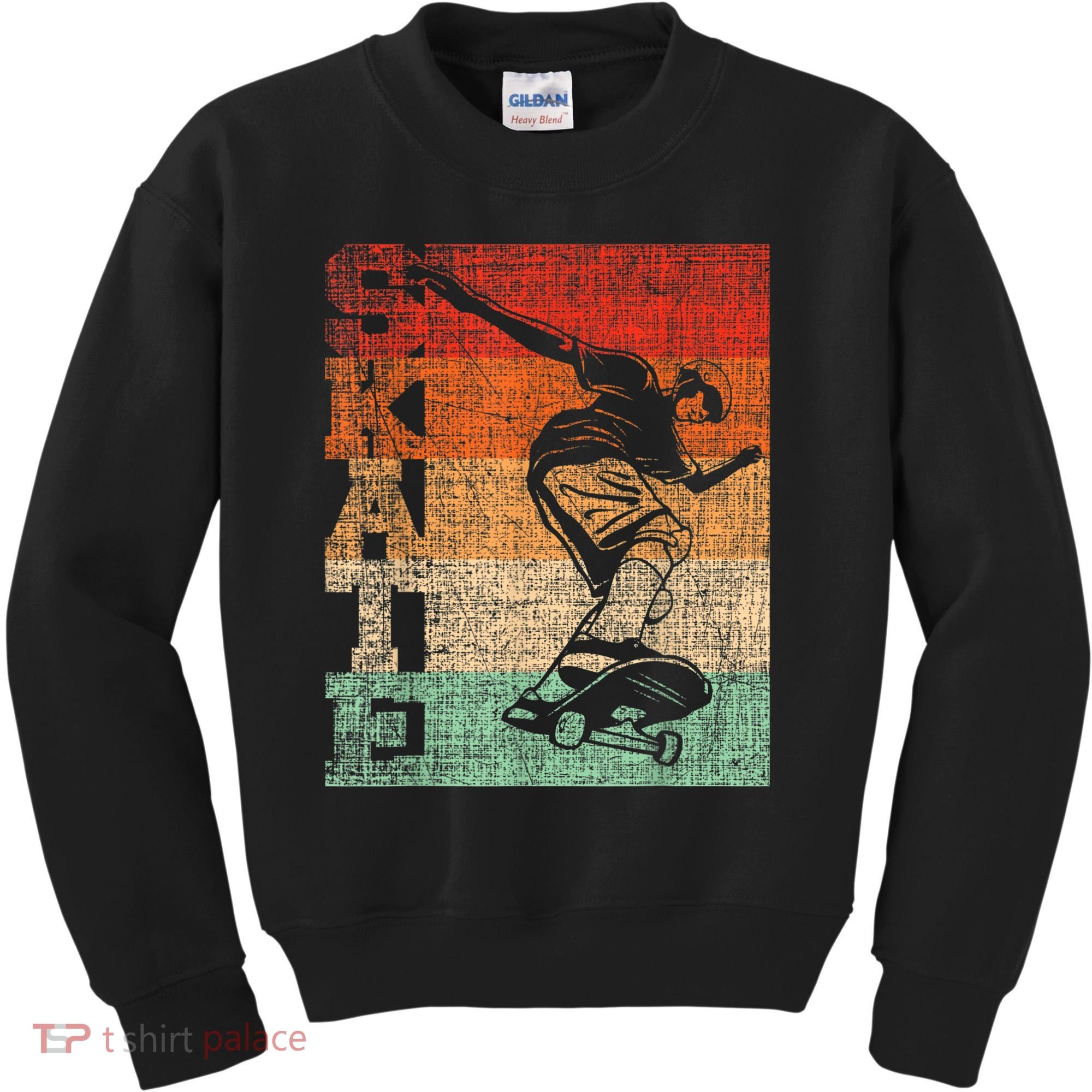 Retro Skate Skateboarder Skateboard Skateboarding Skater Kids Sweatshirt