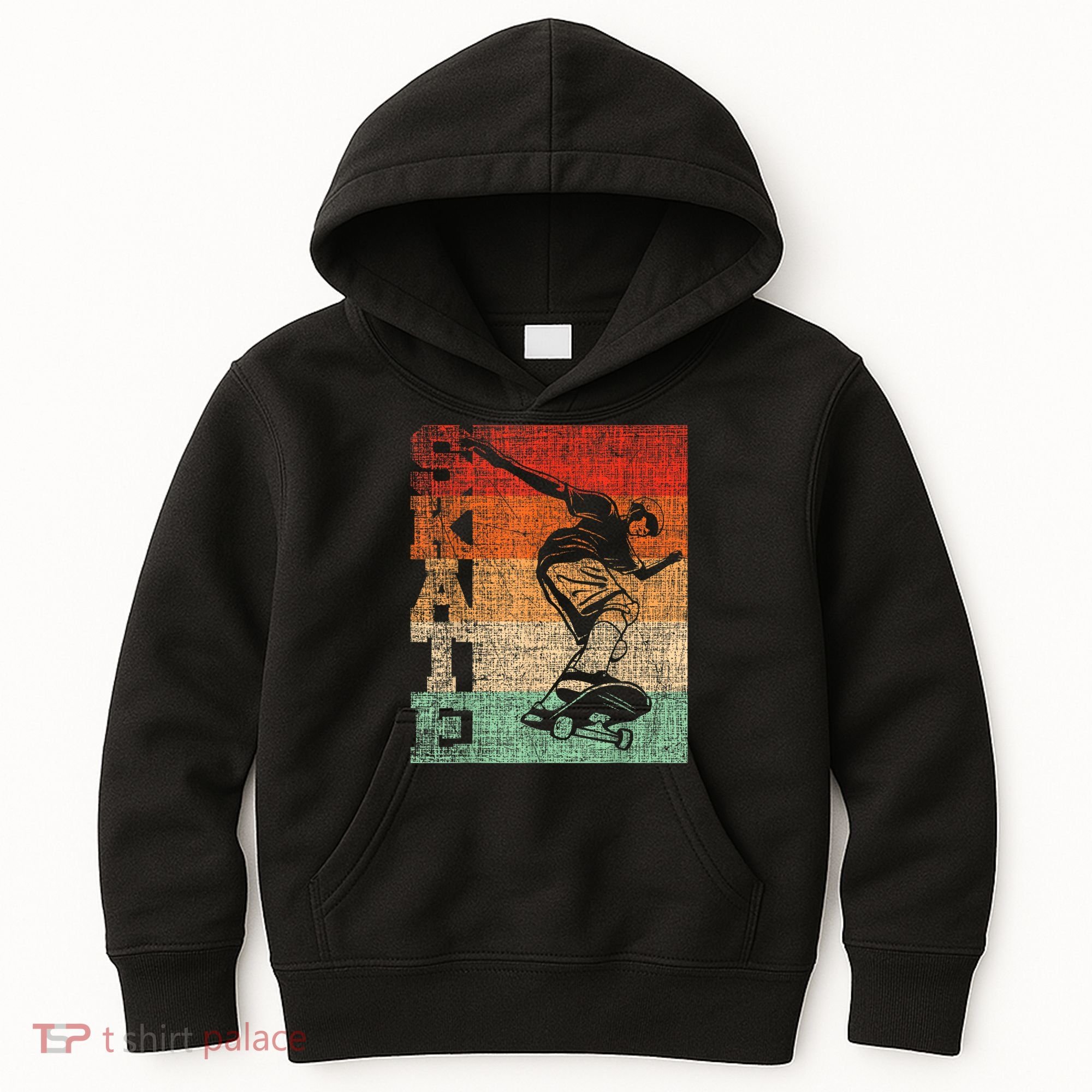 Retro Skate Skateboarder Skateboard Skateboarding Skater Kids Hoodie
