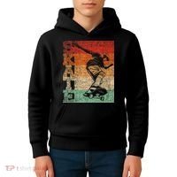 Retro Skate Skateboarder Skateboard Skateboarding Skater Kids Hoodie thumb 4