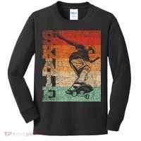 Retro Skate Skateboarder Skateboard Skateboarding Skater Kids Long Sleeve Shirt thumb 0