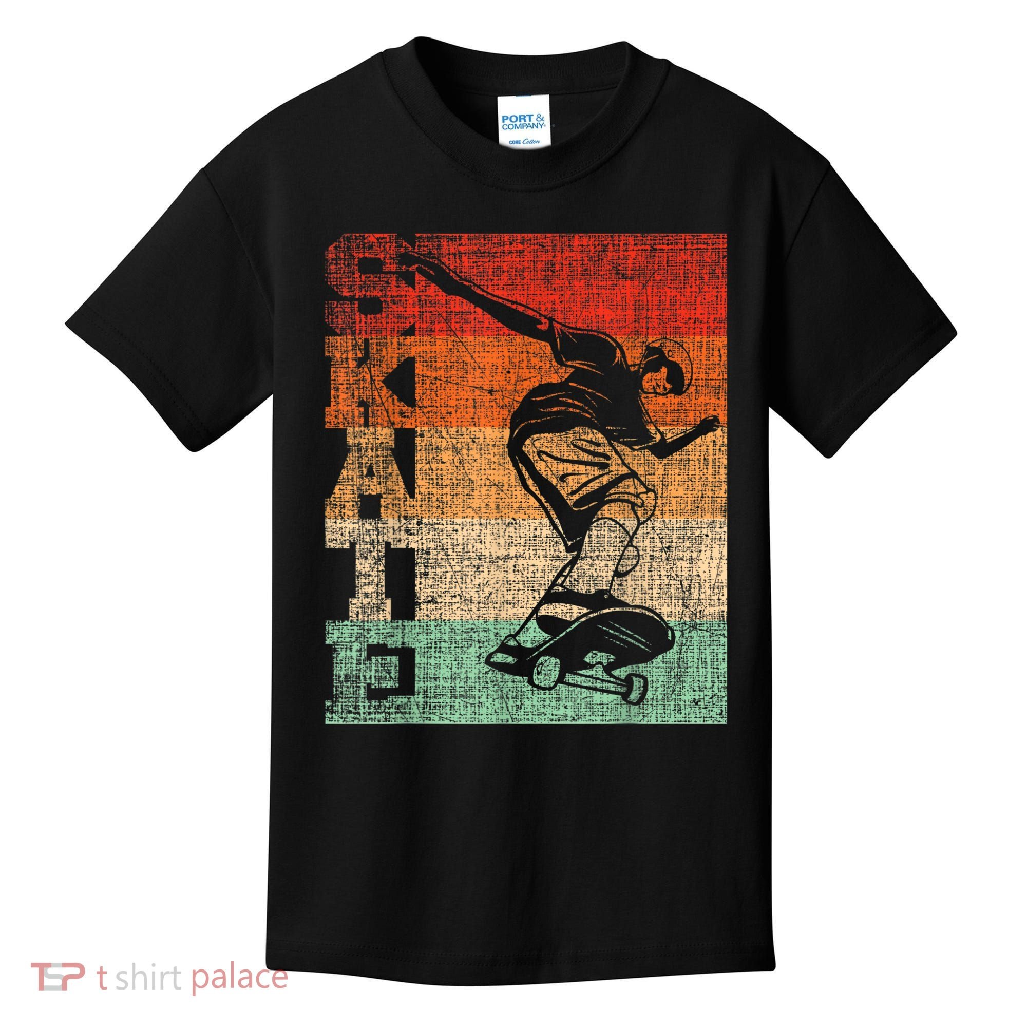 Retro Skate Skateboarder Skateboard Skateboarding Skater Kids T-Shirt