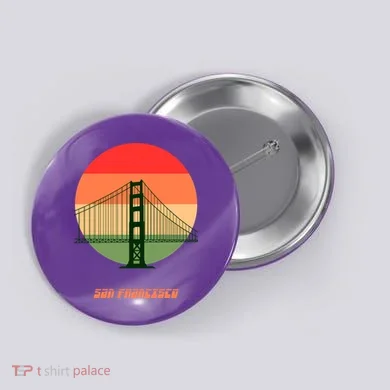 Retro Sun San Francisco Button