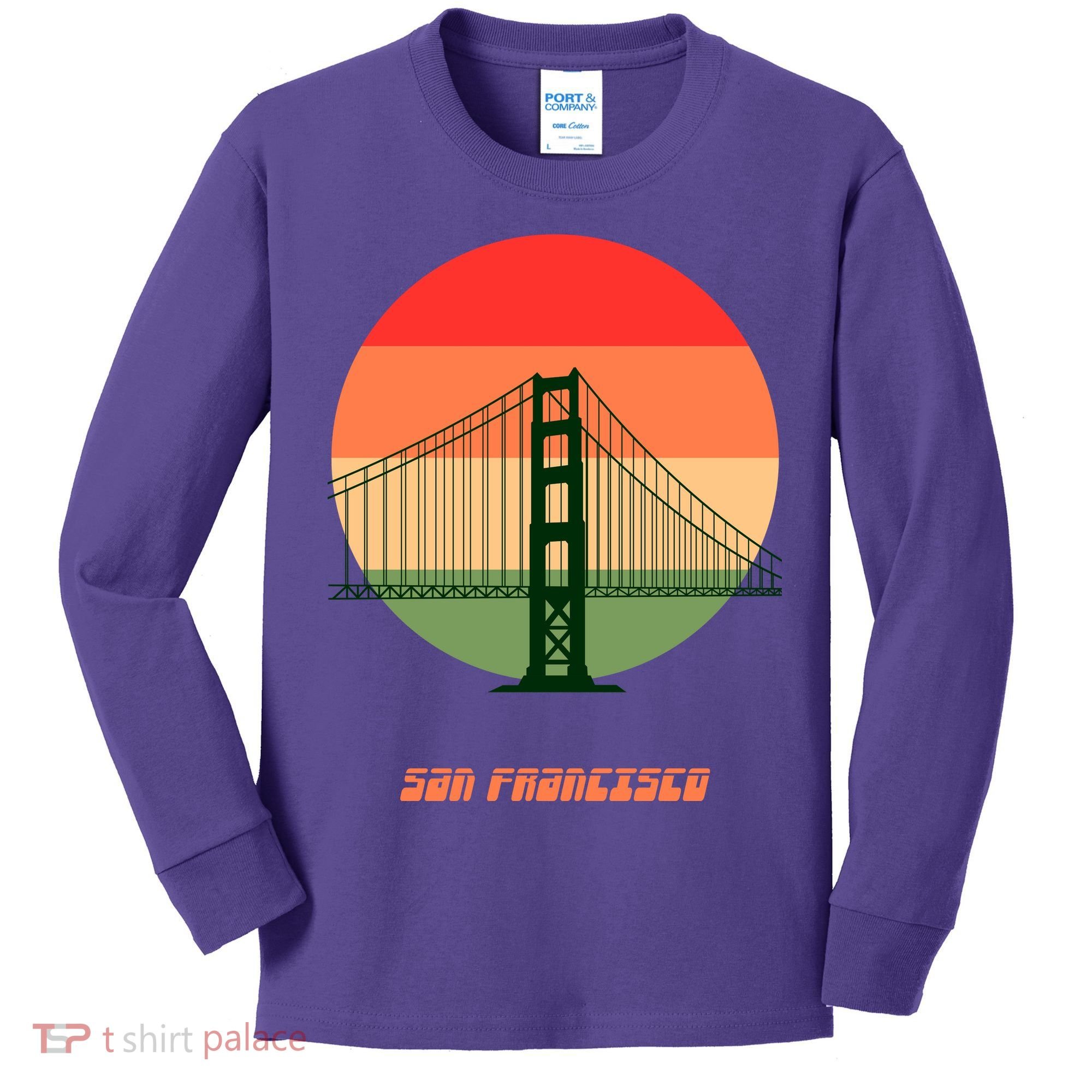 Retro Sun San Francisco Kids Long Sleeve Shirt