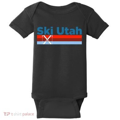 Retro Snow Ski Ski Utah Baby Bodysuit