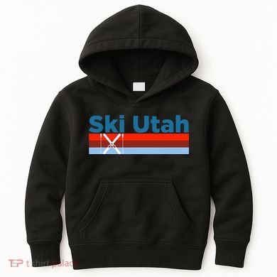 Retro Snow Ski Ski Utah Kids Hoodie