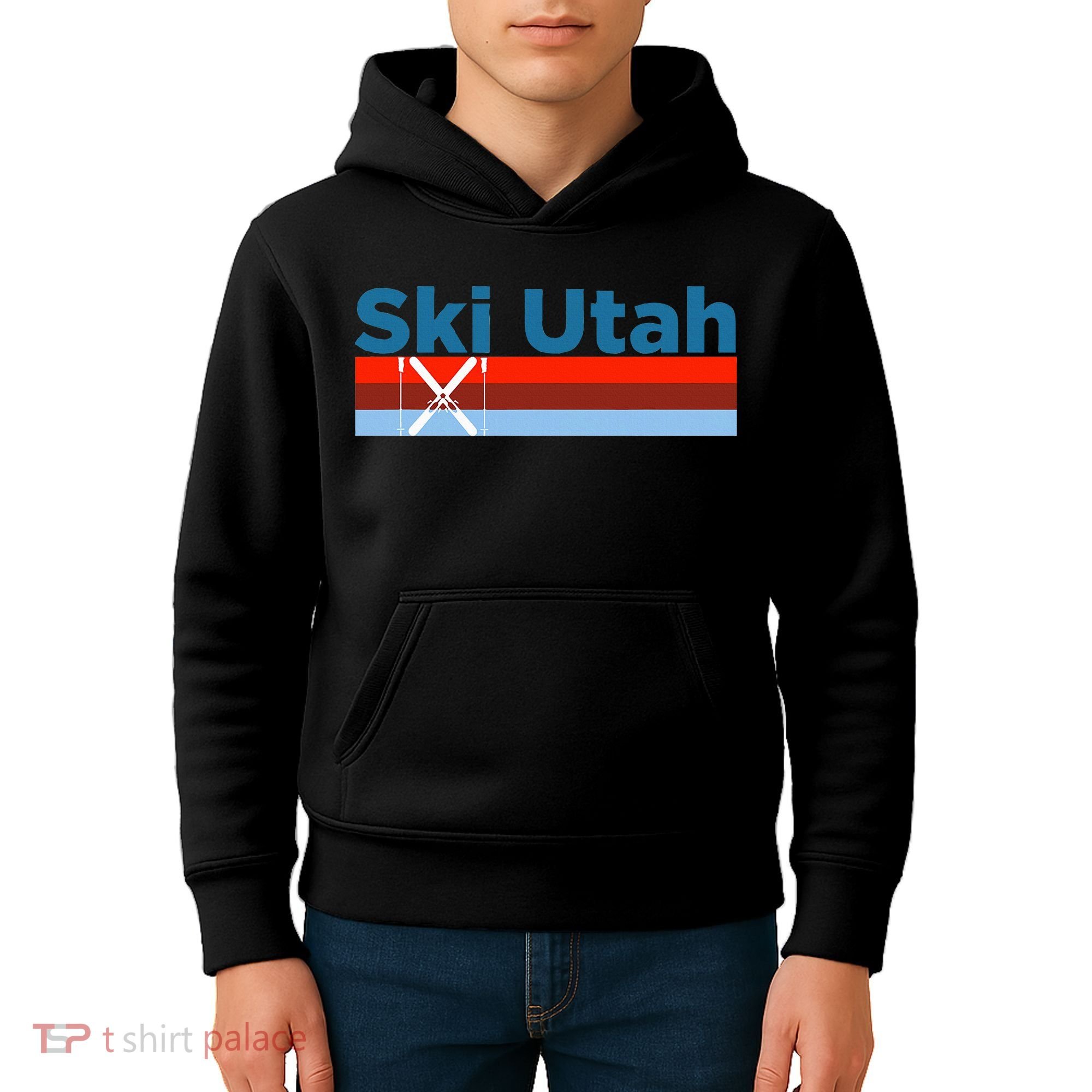 Retro Snow Ski Ski Utah Kids Hoodie