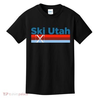 Retro Snow Ski Ski Utah Kids T-Shirt