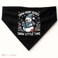 Reading Snowman So Many Books gift for Christmas  USA-Made Doggie Bandana thumb 0