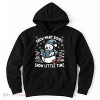 Reading Snowman So Many Books gift for Christmas  Hoodie thumb 0