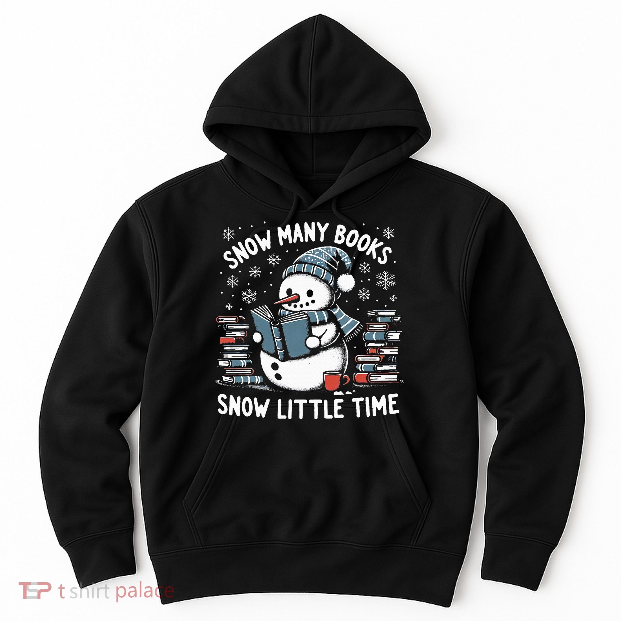 Reading Snowman So Many Books gift for Christmas  Hoodie