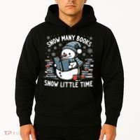 Reading Snowman So Many Books gift for Christmas  Hoodie thumb 2