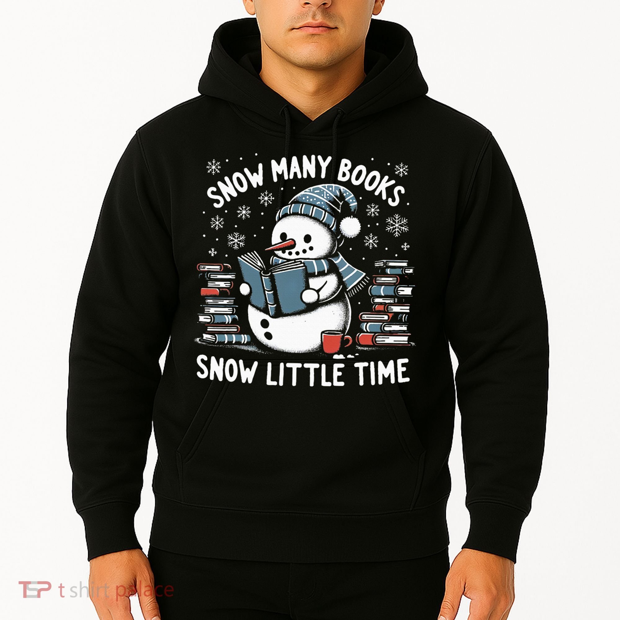 Reading Snowman So Many Books gift for Christmas  Hoodie