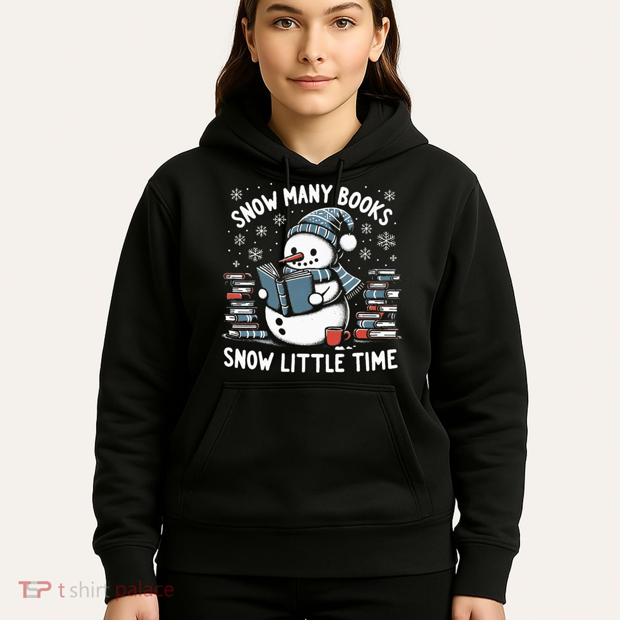 Reading Snowman So Many Books gift for Christmas  Hoodie