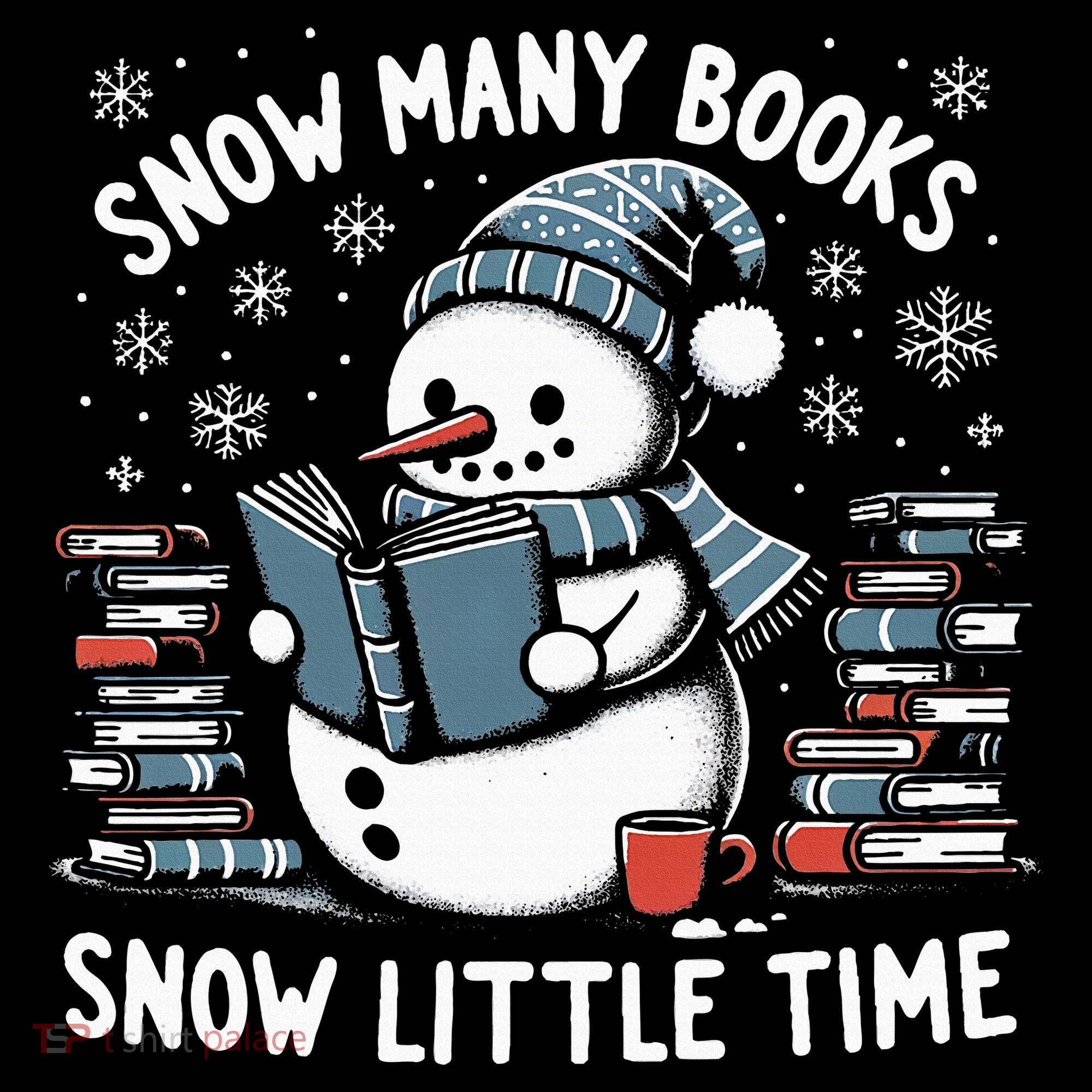 Reading Snowman So Many Books gift for Christmas  Apron