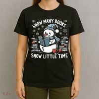 Reading Snowman So Many Books gift for Christmas  T-Shirt thumb 4