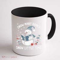 Reading Snowman So Many Books gift for Christmas  Coffee Mug thumb 1
