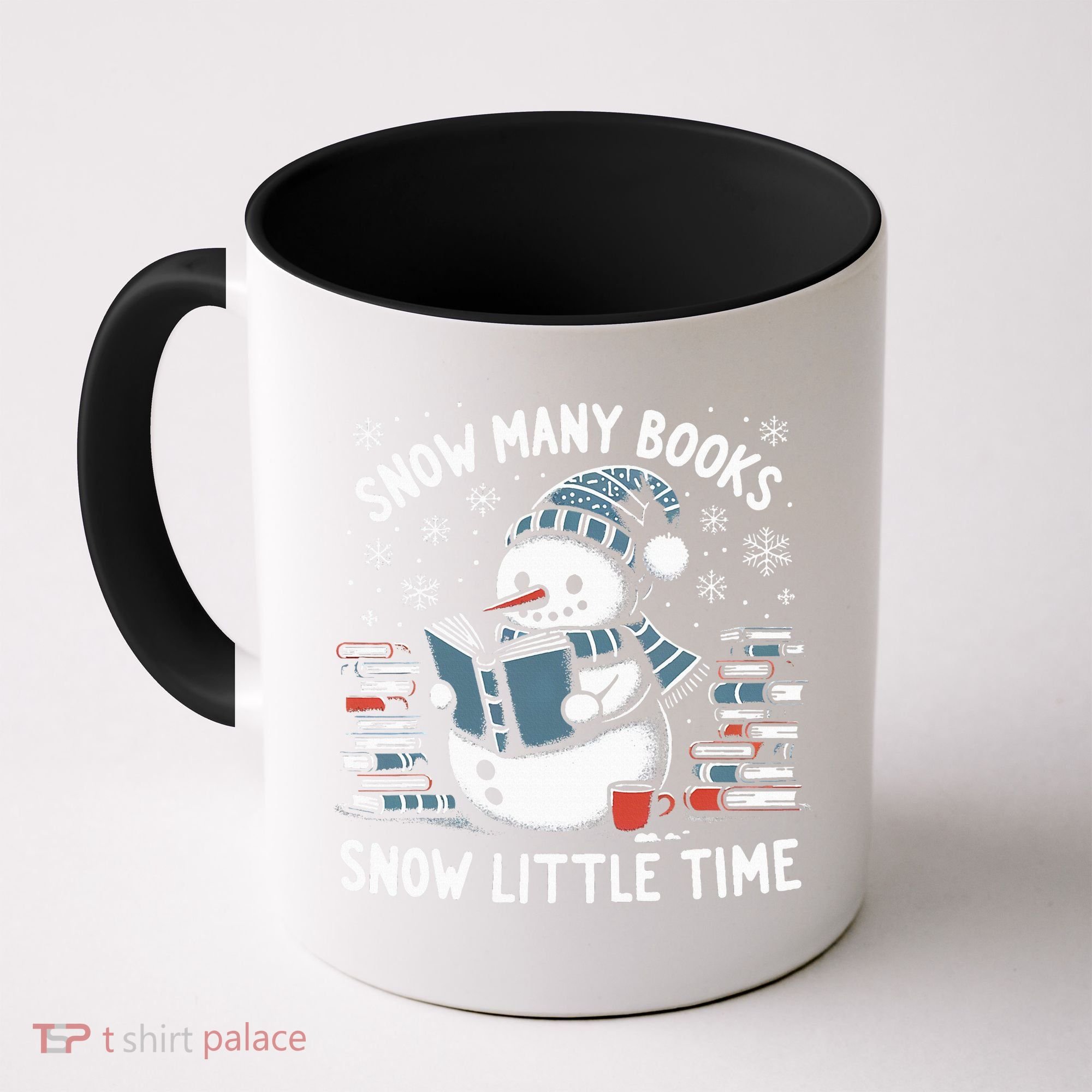 Reading Snowman So Many Books gift for Christmas  Coffee Mug